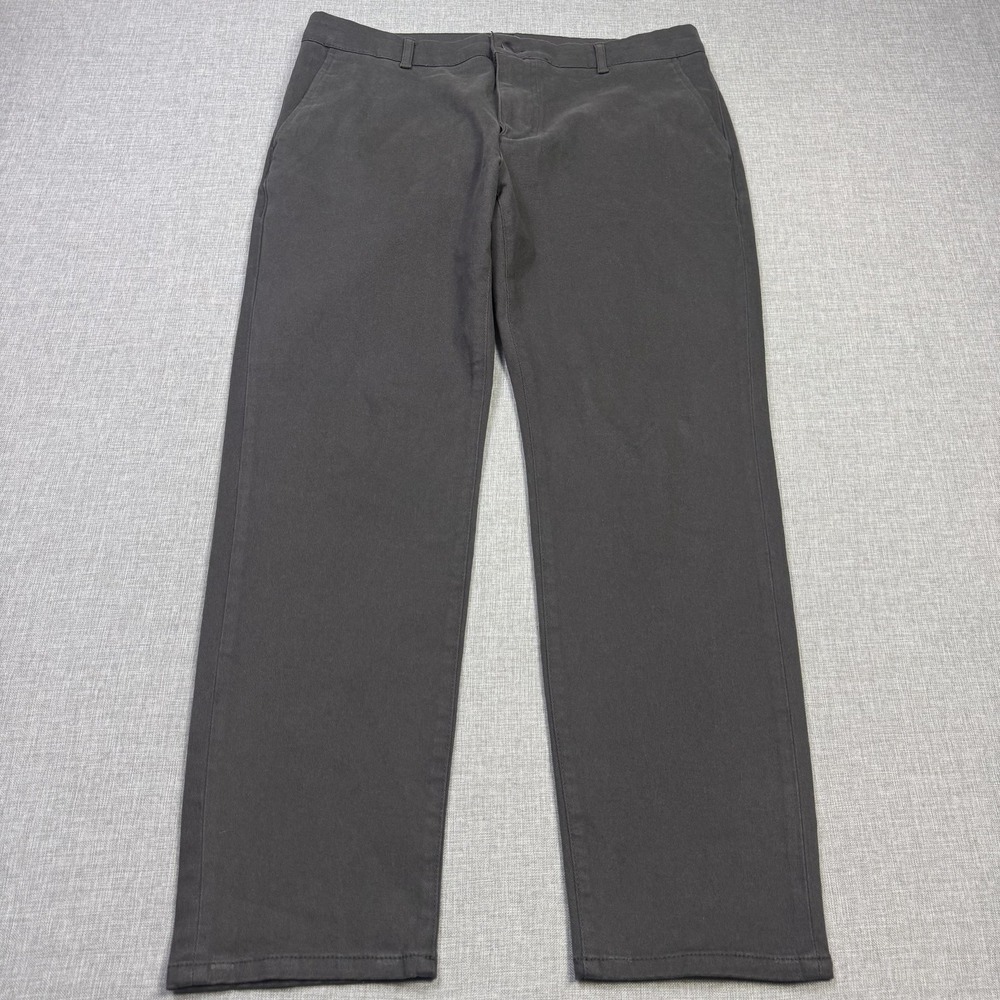 ASH & ERIE Pants Mens 34x29 Gray Chino Twill Flat Front Pockets Stretch